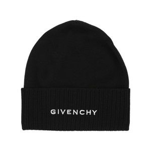 Givenchy Ribbed Wool Beanie With Distinctive Embroidered Logos - NWT